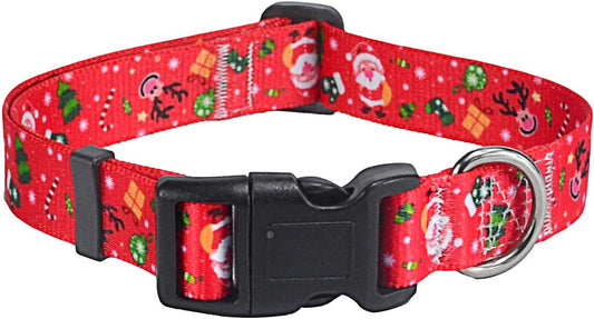 Christmas Dog Collar, for Small Dogs, Christmas,S | Neck Fit 9.8"-15.7", Multiple Patterns，4 Sizes for Small Medium Large Dogs, Comfortable for Walks and Outdoor Hikes