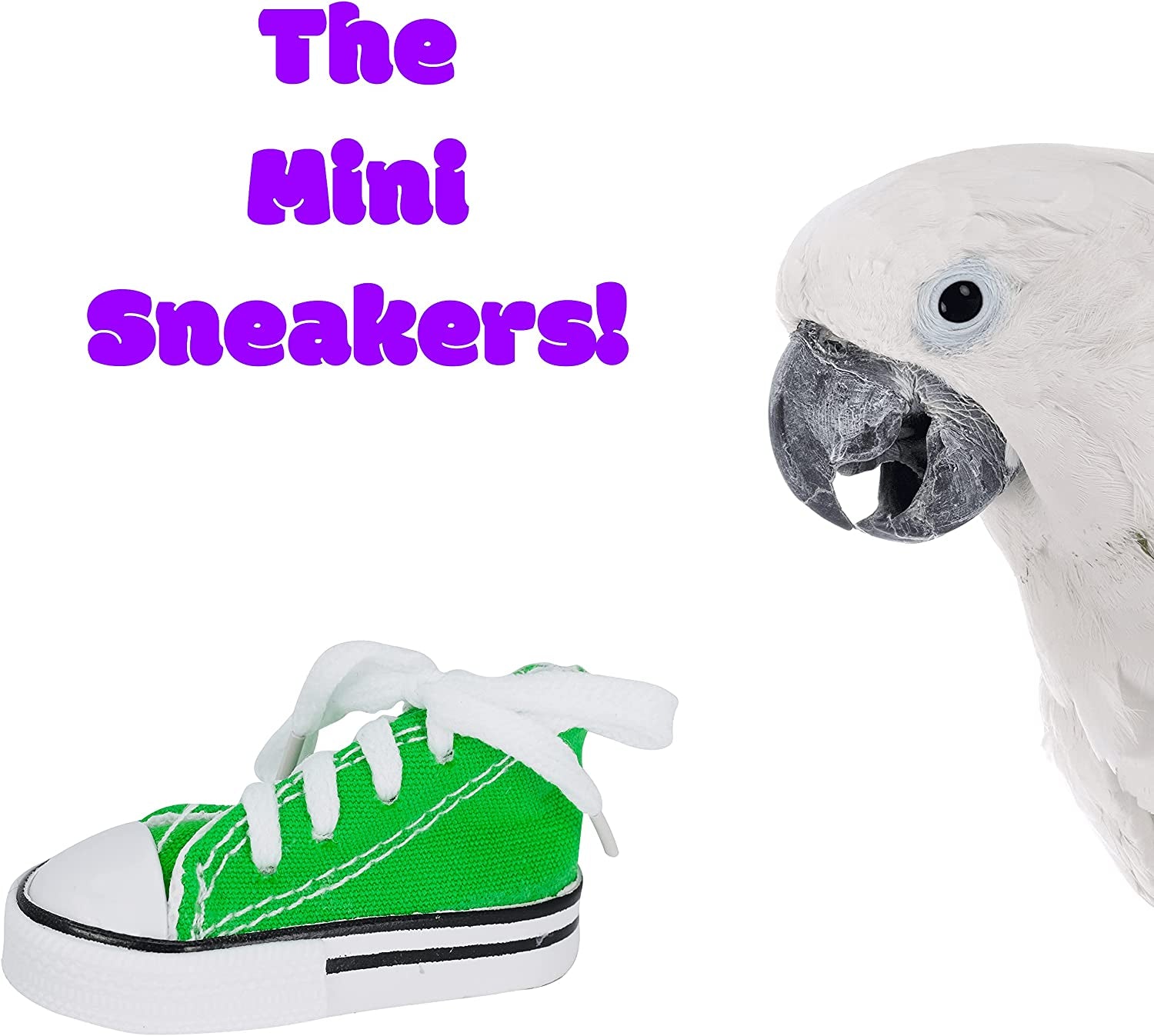 2 Mini Sneakers Colorful Cotton Chew Parrot Quaker Budgie Finch Cockatiel Dove